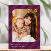 スタイリッシュクリスマスストライプの写真エレガントのみ シーズンカード