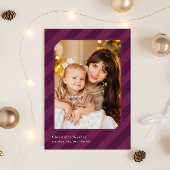 スタイリッシュクリスマスストライプの写真エレガントのみ シーズンカード