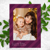 スタイリッシュクリスマスストライプの写真エレガントのみ シーズンカード