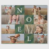 スタイリッシュクリスマスストライプフォトコラージホリデー ラッピングペーパー (フラット)