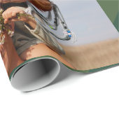 スタイリッシュクリスマスストライプフォトコラージホリデー ラッピングペーパー (ロールコーナー)