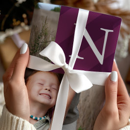 スタイリッシュクリスマスストライプフォトコラージホリデー ラッピングペーパー