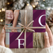 スタイリッシュクリスマスストライプフォトコラージホリデー ラッピングペーパー