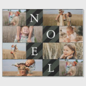 スタイリッシュクリスマスストライプフォトコラージホリデー ラッピングペーパー (フラット)