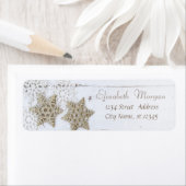 スタイリッシュクリスマススノーフレーク、木の質感 ラベル (インサイチュ)