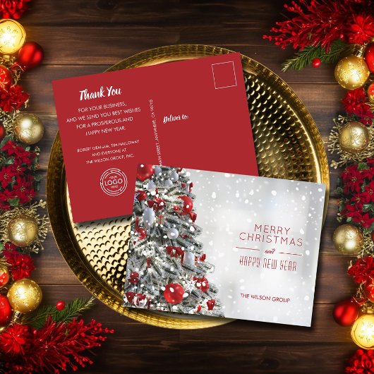 スタイリッシュクリスマスツリー シーズンポストカード