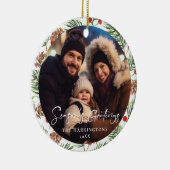 スタイリッシュクリスマスファミリー写真オーナメント セラミックオーナメント (右)