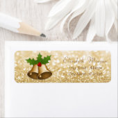 スタイリッシュクリスマスベルズ柊の枝、きらびやかな ラベル (インサイチュ)