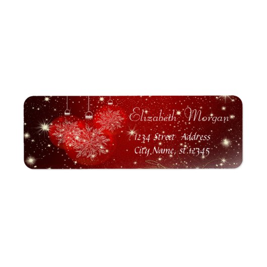 スタイリッシュクリスマスボール、赤 ラベル (正面)