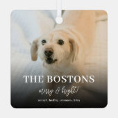 スタイリッシュクリスマスミニマルおもしろいカップル犬2の写真 メタルオーナメント (裏面)