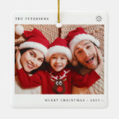 スタイリッシュクリスマスミニマルおもしろい写真家族 セラミックオーナメント (裏面)