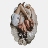 スタイリッシュクリスマスメリーの明るい家族の写真 オーナメントカード (右)