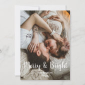 スタイリッシュクリスマスメリーの明るい家族の写真 シーズンカード (正面)