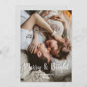 スタイリッシュクリスマスメリーの明るい家族の写真 シーズンカード (正面/裏面)
