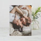 スタイリッシュクリスマスメリーの明るい家族の写真 シーズンカード (スタンド正面)