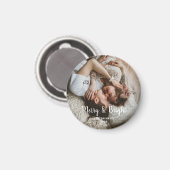 スタイリッシュクリスマスメリーの明るい家族の写真 マグネット (正面/裏面)