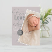 スタイリッシュクリスマス写真平和ラブジョイ シーズンカード (スタンド正面)