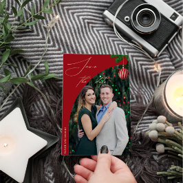 スタイリッシュクリスマス写真結婚Arch セーブザデート