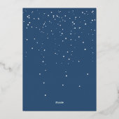 スタイリッシュクリスマス冬トナカイの水色 箔招待状 (裏面)