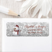 スタイリッシュクリスマス、雪だるま、キラキラ ラベル (インサイチュ)