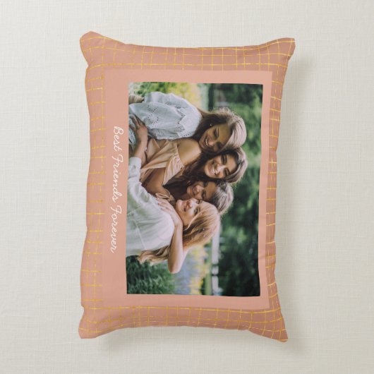 スタイリッシュグラデーショングランジ金ゴールド中和BFF写真 アクセントクッション (裏面(縦))