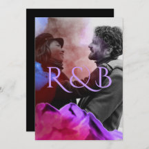 スタイリッシュグラデーション山オーバーレイ結婚写真