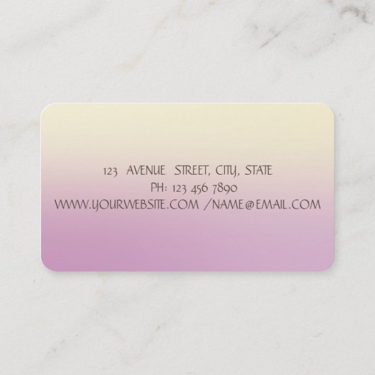 スタイリッシュグラデーション，水彩ブラシストローク蓮 名刺 (裏面)