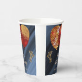 スタイリッシュグリッター&金ゴールド赤バルーン40歳の誕生日 紙コップ (左)