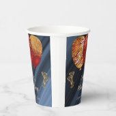 スタイリッシュグリッター&金ゴールド赤バルーン40歳の誕生日 紙コップ (右)