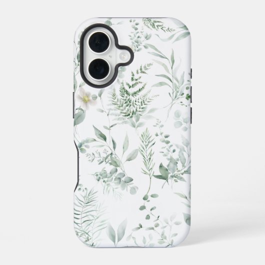 スタイリッシュグリーンネイチャー iPhone 16 カバー (裏面)