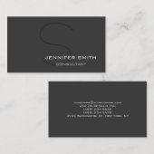 スタイリッシュグレイモダンブラックモノグラム名刺 名刺 (正面/裏面)