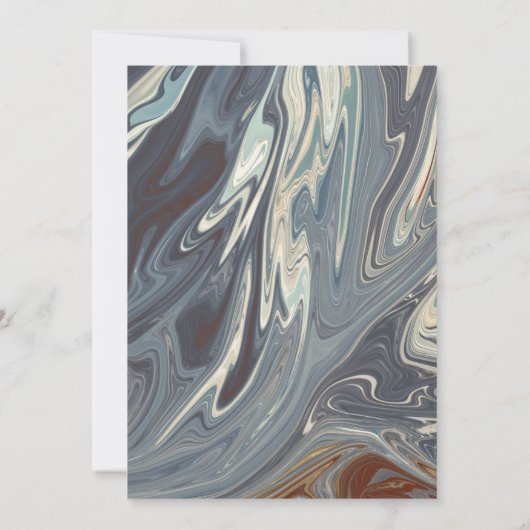 スタイリッシュグレーモダン抽象芸術絵画ズシック結婚ズ 招待状 (裏面)