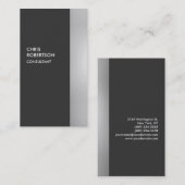 スタイリッシュグレーモダン縦型名刺 名刺 (正面/裏面)