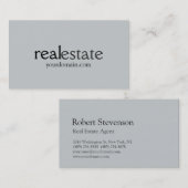 スタイリッシュグレー実在エステート代理人の名刺 名刺 (正面/裏面)