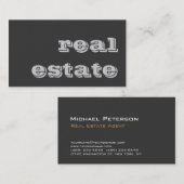 スタイリッシュグレー実在エステート代理人の名刺 名刺 (正面/裏面)