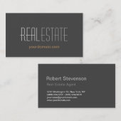 スタイリッシュグレー実在エステート標準名刺 名刺 (正面/裏面)