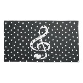 スタイリッシュコンテンポラリークレフ、 音符記号水玉模様 枕カバー (裏面)