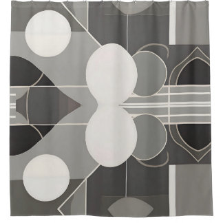 スタイリッシュコンテンポラリー抽象デザイン シャワーカーテン