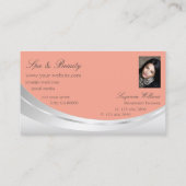 スタイリッシュコーラルシルバーデコールとダイヤモンド 名刺 (裏面)