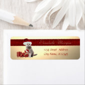 スタイリッシュサンタ帽子の猫 ラベル (インサイチュ)