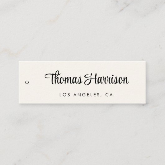 スタイリッシュシグネチャスクリプトつるラベル スキニー名刺 (正面)