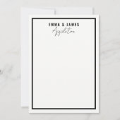 スタイリッシュシックモダンカップルズ新郎新婦縁ど ノートカード (正面)