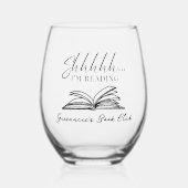 スタイリッシュシャッ私の本読クパーソナライズされたラブ ステムなしワイングラス (正面)