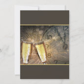 スタイリッシュシャンパンと時計の新年招待状 招待状 (裏面)