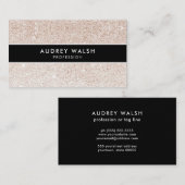 スタイリッシュシャンパンピンクグリッターブストライプのラック 名刺 (正面/裏面)