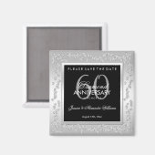 スタイリッシュシルバーダイヤモンド 結婚60周年記念 マグネット (正面/裏面)