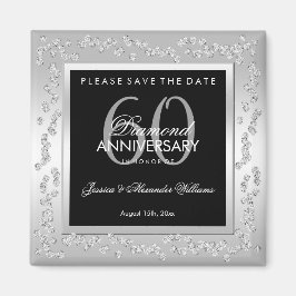 スタイリッシュシルバーダイヤモンド 結婚60周年記念 マグネット