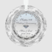 スタイリッシュシルバーダイヤモンド 50周年結婚記念日 オーナメント (裏面)