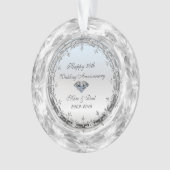 スタイリッシュシルバーダイヤ結婚モンド50周年 オーナメント (正面)