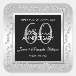 スタイリッシュシルバーダイヤ結婚モンド60周年 スクエアシール